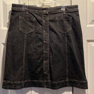 NWOT.  Chaps Black Denim Skirt